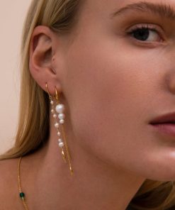 Smykker Izabel Camille | Miss Pearl - Earhook Shiny Gold Pl. Silver. Freshwaterpearl