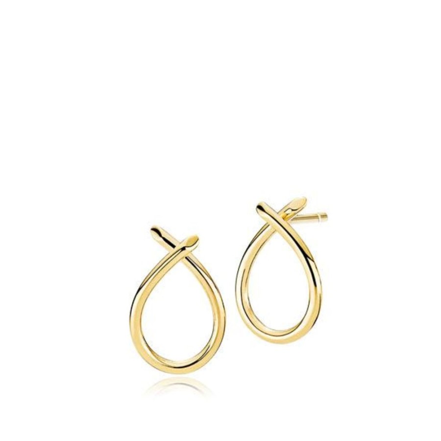 Smykker Izabel Camille | Everyday - Earring Stud Medium Shiny Goldpl. Silver