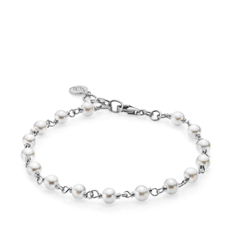 Smykker Izabel Camille | Miss Pearl - Bracelet Shiny Silver. Fresh Water Pearl