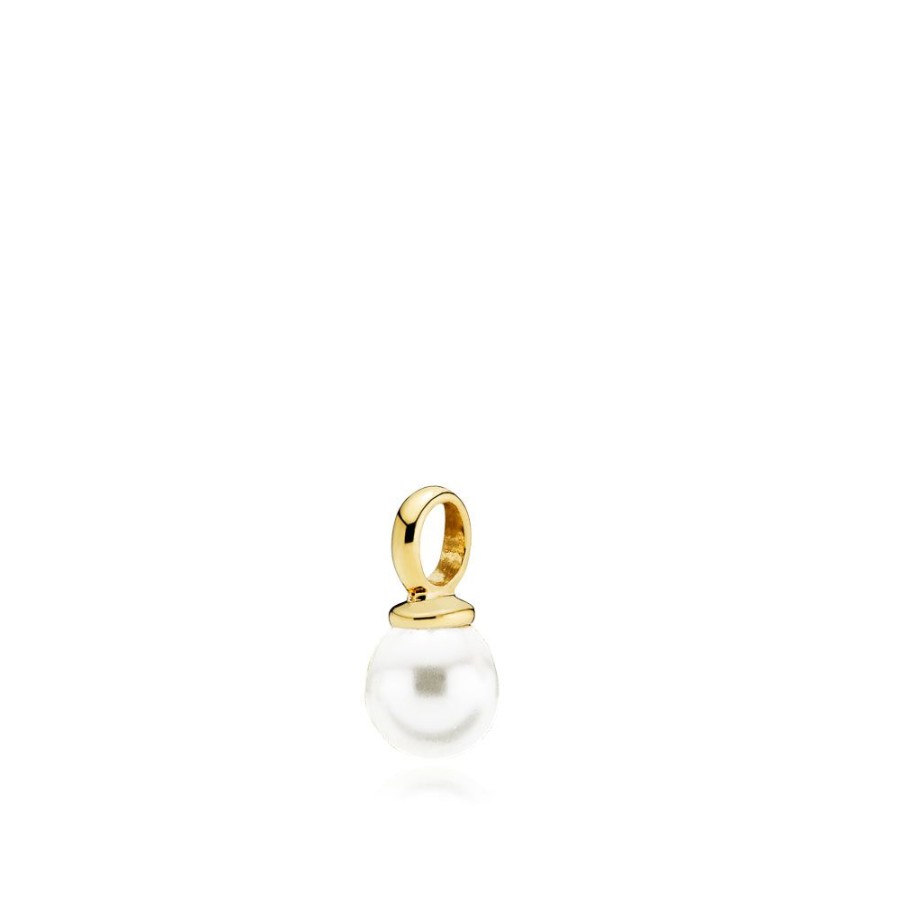 Smykker Izabel Camille | New Pearly - Vedhaeng Guld White Pearl