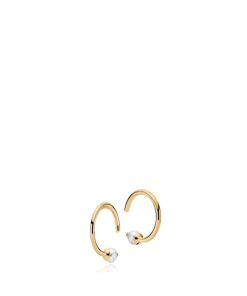 Smykker Izabel Camille | Earhoop Shiny Gold Pl. Silver. - Small - Fresh Water Pearl - Miss Pearl