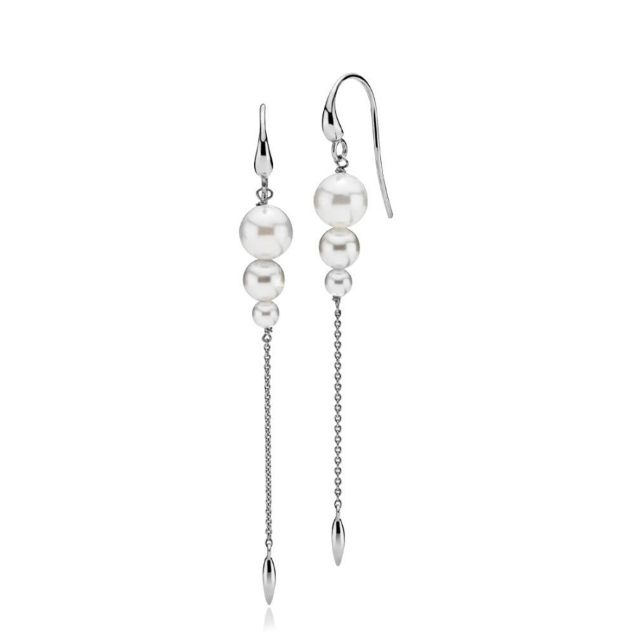 Smykker Izabel Camille | Miss Pearl - Earhook Shiny Silver. Freshwaterpearl